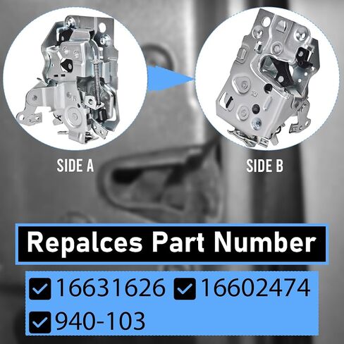 Door Lock Latch Assembly Front Left LH Diver Side Fit for Chevy Astro Blazer Kodiak LLV Medium Duty Truck Tahoe GMC C1500 C2500 C3500 K1500 K2500 K3500 Replacement OE# 16631627 16602475 940102 in Kuwait