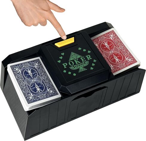 مشغل بطاقات تلقائي بلمسة واحدة، مشغل USB-C/يعمل بالبطارية لـ UNO، Phase10، Texas Hold'em، البوكر، ألعاب البطاقات المنزلية، Blackjack، Party Club in Saudi Arabia