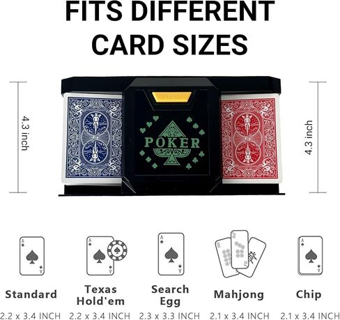 مشغل بطاقات تلقائي بلمسة واحدة، مشغل USB-C/يعمل بالبطارية لـ UNO، Phase10، Texas Hold'em، البوكر، ألعاب البطاقات المنزلية، Blackjack، Party Club in Saudi Arabia