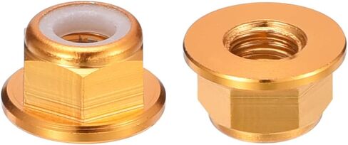 uxcell M5x0.8mm Flange Nylon Insert Lock Nuts, 100Pcs Aluminum Alloy Hex Lock Nuts Self Locking Nuts for Industrial Construction Fasteners, Gold in Saudi Arabia