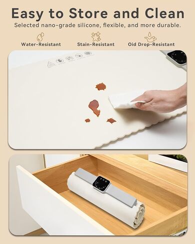Food Warmer Mat, Electric Portable Silicone Warming Plate, Roll Up Heating Tray for Food, 5 Heat Levels, 24x15.7, (White) in Saudi Arabia