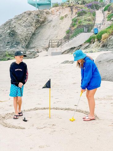 Set - America's Best Outdoor Beach Putting Game - Mini Golf on The Beach - Durable, Convenient, and Weatherproof - 2 Putters, 2 LTG Regulation Cups, Flags, Travel Bag, 6 Golf Balls in Saudi Arabia