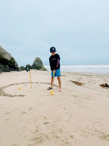 Set - America's Best Outdoor Beach Putting Game - Mini Golf on The Beach - Durable, Convenient, and Weatherproof - 2 Putters, 2 LTG Regulation Cups, Flags, Travel Bag, 6 Golf Balls in Saudi Arabia