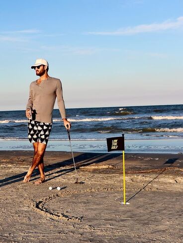 Set - America's Best Outdoor Beach Putting Game - Mini Golf on The Beach - Durable, Convenient, and Weatherproof - 2 Putters, 2 LTG Regulation Cups, Flags, Travel Bag, 6 Golf Balls in Saudi Arabia