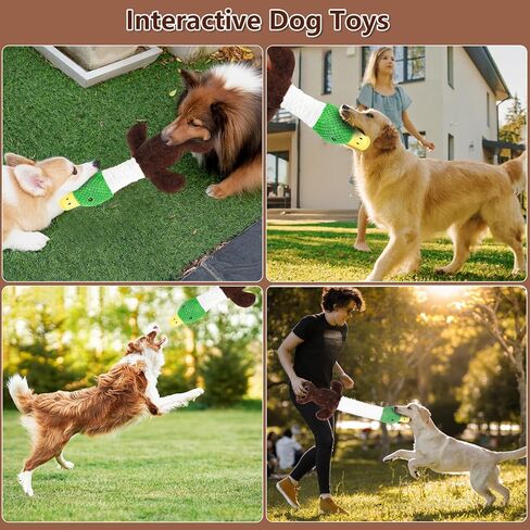 Rope-Infused Squeaky Dog Toys for Large Dogs, Interactive Tug of War Puppy Toy, Cute Pet Toys Large Plush Dog Chew Toys for Small, Medium and Big Dogs in Kuwait