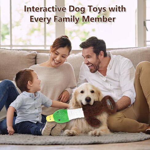 Rope-Infused Squeaky Dog Toys for Large Dogs, Interactive Tug of War Puppy Toy, Cute Pet Toys Large Plush Dog Chew Toys for Small, Medium and Big Dogs in Kuwait