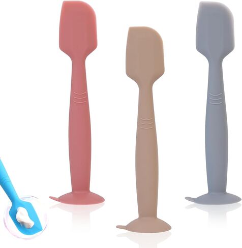 Baby Diaper Cream Spatula Applicator 3 Pack Butt Paste Spatula Soft Silicone,Diaper Rash Cream Applicator, Baby Essentials Must Haves Newborn Stuff (Red Green Grey) in Saudi Arabia