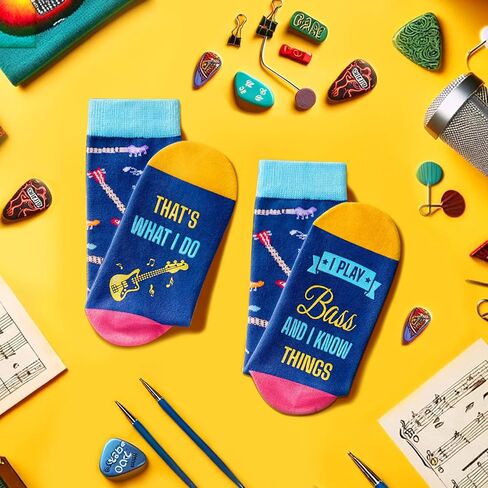 HAPPYPOP Cool Guitar Gifts for Men Unique, Funny Socks Guitar Lovers Gifts, Heavy Metal Gifts Music Gifts for Bass Guitar Players Teachers in Saudi Arabia
