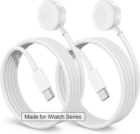 2024 2-Pack Upgraded iWatch Charger Magnetic Wireless to USB C i-Watch Cable 3FT, Fast Charging for Apple Watch Series Ultra SE/8/7/6/5/4/3/2/1 Includes 38mm 40mm 42mm 44mm 45mm Size - White in Saudi Arabia