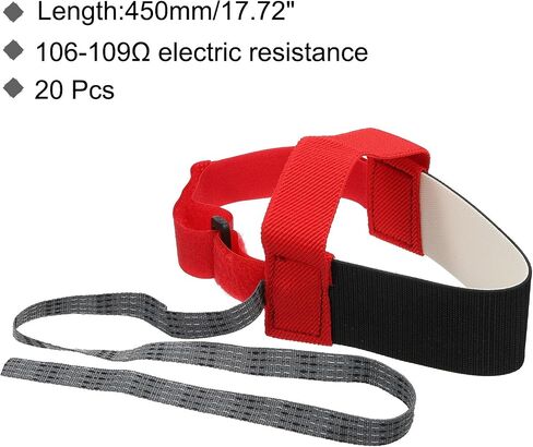 MECCANIXITY 20pcs ESD Anti Static Foot Heel Straps Anti Static Wrist Strap Band Adjustable for Grounding Removing Static Red in Kuwait