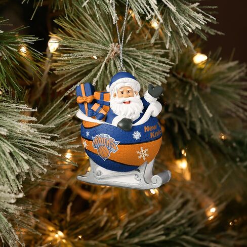 FOCO - NBA 4" Basketball Sleigh Resin Xmas Christmas Holiday Tree Hanging Ornament (New York Knicks) in Saudi Arabia