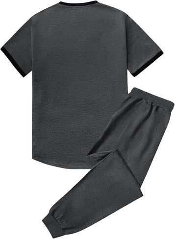 بدلة رياضية رجالية من SOLY HUX مكونة من قطعتين من ملابس الركض الكاجوال بأكمام قصيرة ومجموعة سراويل الركض in Kuwait