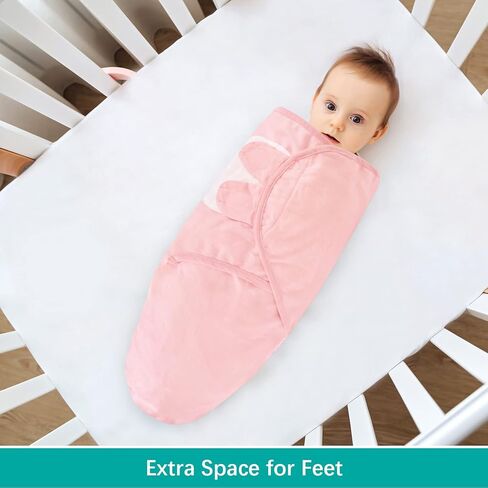 Biloban Baby Swaddles 0-3 Months for Girls, Baby Swaddle, Newborn Swaddle, Cotton Swaddle Blanket, Newborn Essentials, Lovely Pink Print, 4 Pack in Kuwait