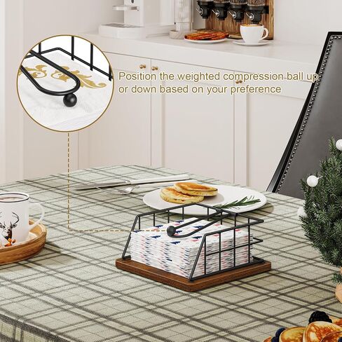 Honiter Napkin Holder for Table, Paper Napkin Holders for Kitchen, Farmhouse Napkin Holders with Weighted Arm, Flat Napkin Dispenser for Countertop, Dining Room, Party in Saudi Arabia