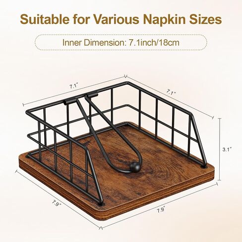 Honiter Napkin Holder for Table, Paper Napkin Holders for Kitchen, Farmhouse Napkin Holders with Weighted Arm, Flat Napkin Dispenser for Countertop, Dining Room, Party in Saudi Arabia
