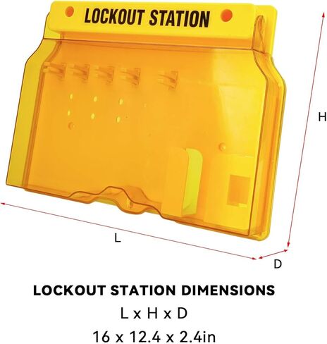 محطة قفل Tagout مع 4 أقفال أمان، 1 مشابك، 30 بطاقة قفل، 30 ربطة عنق من النايلون، محطة لوتو لـ 4 أقفال أمان. in Kuwait