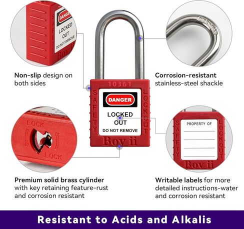 محطة قفل Tagout مع 4 أقفال أمان، 1 مشابك، 30 بطاقة قفل، 30 ربطة عنق من النايلون، محطة لوتو لـ 4 أقفال أمان. in Kuwait