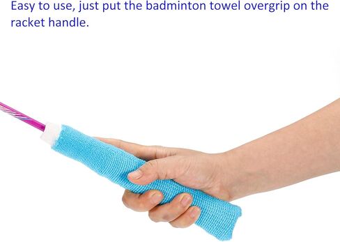 4 عبوات من مناشف كرة الريشة - مقبض مضرب تنس من النايلون المضاد للانزلاق، يمكن وضعها على مقبض كرة الريشة/التنس/الجولف (أزرق) in Kuwait