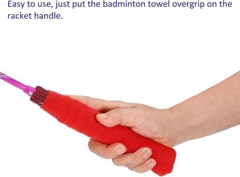 4 عبوات من مناشف كرة الريشة - مقبض مضرب تنس من النايلون المضاد للانزلاق، يمكن وضعها على مقبض كرة الريشة/التنس/الجولف (أزرق) in Kuwait