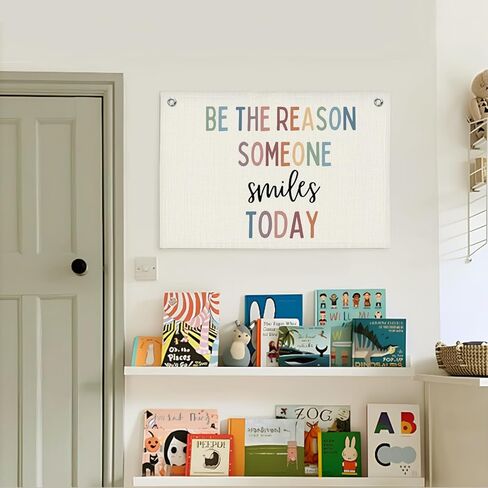 Boho Classroom Decor,Be The Reason Someone Smiles Today Flags Decor,Inspirational Motivational Wall Art Decor,Mental Health Kids Room Decor Hanging Banner Flag Decor,30x20 Inch in Kuwait