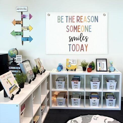 Boho Classroom Decor,Be The Reason Someone Smiles Today Flags Decor,Inspirational Motivational Wall Art Decor,Mental Health Kids Room Decor Hanging Banner Flag Decor,30x20 Inch in Kuwait