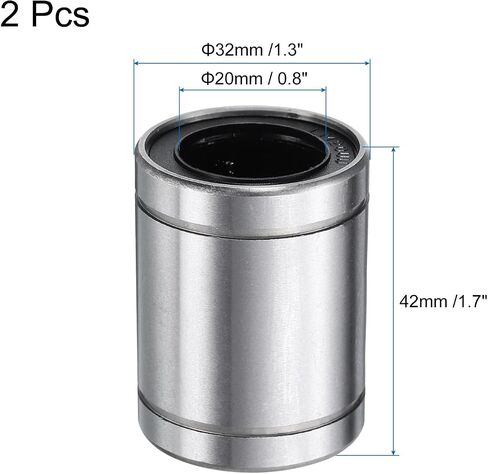 uxcell 4Pcs LM5UU Linear Bearing 5mm Bore 10mm OD 15mm Length Linear Ball Bearings Double Side Rubber Sealed Bearing Steel for CNC Machine 3D Printer Food Packaging Machine in Saudi Arabia