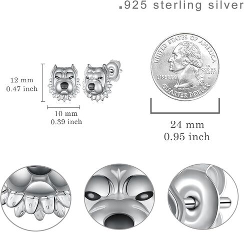 Poodle Earrings 925 Sterling Silver Poodle Stud Earrings Cute Animal Dog Jewelry Gifts for Women Girls in Saudi Arabia