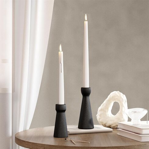 Taper Candle Holders for Candlesticks Ceramic Candle Stick Candle Holder- Set of 2 Decorative Candle Stand for Wedding Decor,Dinner Party and Table Centerpieces,Housewarming Gift White in Saudi Arabia