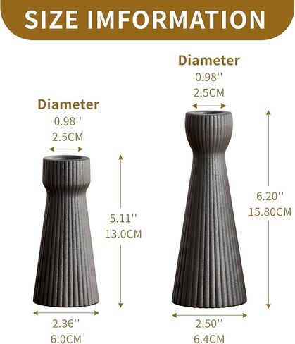 Taper Candle Holders for Candlesticks Ceramic Candle Stick Candle Holder- Set of 2 Decorative Candle Stand for Wedding Decor,Dinner Party and Table Centerpieces,Housewarming Gift White in Saudi Arabia