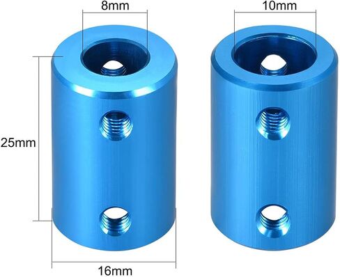 2Pcs Shaft Coupling 8mm to 10mm Bore Coupler Connector Joint Motor Accessories D16mm x L25mm for 3D Printer Encoder CNC Machine,Sky Blue in Saudi Arabia