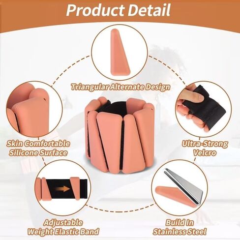 Wrist Weights Set of 2(1Lb Each), Adjustable Wrist and Ankle Weights for Women, Wearable Silicone Arm & Leg Weights for Yoga, Dance, Gym, Walking, Running, Pilates, Aerobics in Saudi Arabia