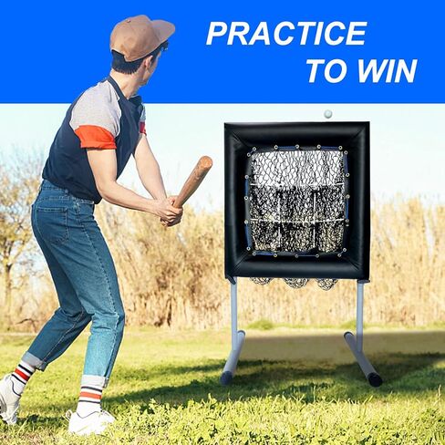 Pitching Net with Strike Zone, Pitching Target, Baseball Pitching Net with 9 Hole Strike Zone, Portable Baseball Softball Pitching Target for Youth and Adult with Carry Bag in Saudi Arabia