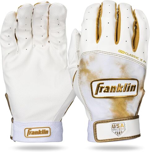 Franklin Sports USA Softball Women's Softball Batting Gloves - Classic X Fastpitch + Slowpitch Softball Girls Batting Gloves - Youth Girls Batting Glove Pair in Kuwait