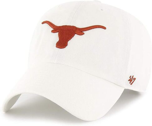 47 قبعة Texas Longhorns Clean Up ذات الشريط الخلفي القابلة للتعديل باللون الأبيض "للبالغين من الجنسين". in Saudi Arabia
