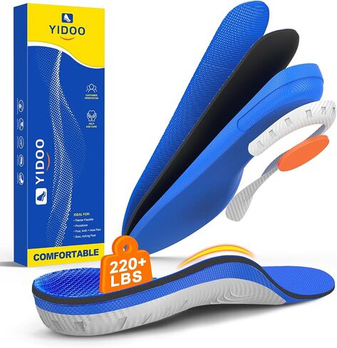220+lbs Plantar Fasciitis High Arch Support Insoles Men Women-Orthotics Shoe Inserts Flat Feet Pain Relief,Work Sneakers Shoe Insoles -Standing All Day Heavy Duty Support,M (M 8.5-9.5/WM 9.5-11) in Saudi Arabia