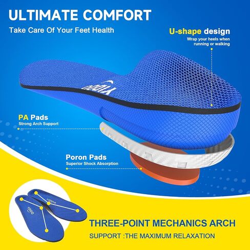 220+lbs Plantar Fasciitis High Arch Support Insoles Men Women-Orthotics Shoe Inserts Flat Feet Pain Relief,Work Sneakers Shoe Insoles -Standing All Day Heavy Duty Support,M (M 8.5-9.5/WM 9.5-11) in Saudi Arabia