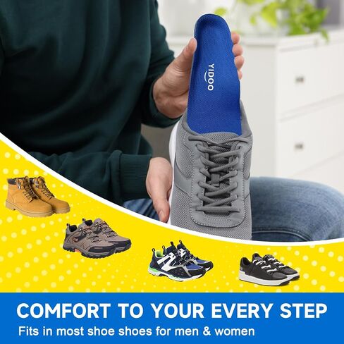 220+lbs Plantar Fasciitis High Arch Support Insoles Men Women-Orthotics Shoe Inserts Flat Feet Pain Relief,Work Sneakers Shoe Insoles -Standing All Day Heavy Duty Support,M (M 8.5-9.5/WM 9.5-11) in Saudi Arabia