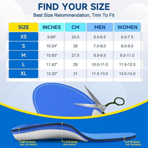 220+lbs Plantar Fasciitis High Arch Support Insoles Men Women-Orthotics Shoe Inserts Flat Feet Pain Relief,Work Sneakers Shoe Insoles -Standing All Day Heavy Duty Support,M (M 8.5-9.5/WM 9.5-11) in Saudi Arabia