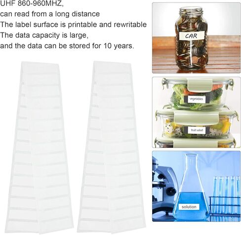 100 قطعة من العلامات، ملصقات شرائح KM4Q، ملصقات لاصقة ISO 18000 6C EPC Class1 Gen2، علامات UHF قابلة لإعادة الاستخدام 860‑960 ميجاهرتز، 73 × 20 مم in Kuwait