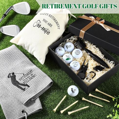 17 Pcs Retirement Gift Golf Ball Set Funny Retirement Golf Gifts with Golf Balls Tees Embroidered Towels Brush Repair Tool Bag Gift Set for Dad Husband Coworkers Golfers Golf Lovers in Saudi Arabia