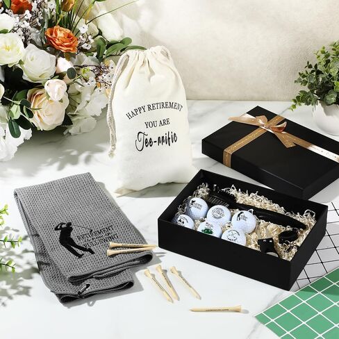17 Pcs Retirement Gift Golf Ball Set Funny Retirement Golf Gifts with Golf Balls Tees Embroidered Towels Brush Repair Tool Bag Gift Set for Dad Husband Coworkers Golfers Golf Lovers in Saudi Arabia