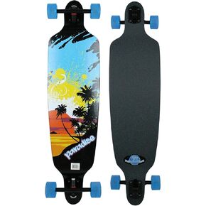 Paradise Longboard Drop Through Complete Cruiser Skateboard, Sun Splash, 9.75" x 39.75"