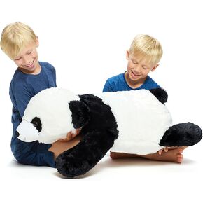 Extra Large Stuffed Panda Bear Hugging Toy Giant Sleeping Plush Body Pillow for Kids, 35 by 15 Inches, Big Black White Fluffy and Soft for Boys Girls
