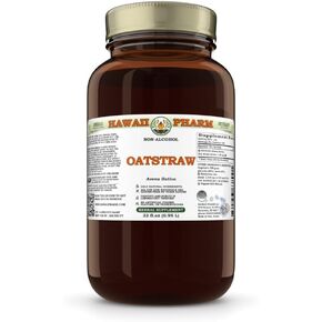 Hawaii Pharm Oat Straw Alcohol-FREE Liquid Extract, Organic Oats Straw (Avena Sativa) Dried Tops Glycerite Natural Herbal Supplement, USA 2 fl.oz in Saudi Arabia