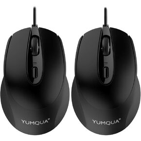 G222 Computer Mouse Wired 4 Pack, Bulk USB Corded Mouse, Office & Home Silent Optical Mice with 2 Adjustable DPI for Computer Laptop Desktop PC