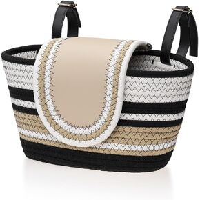 Handmade Bike Basket Front, Woven Bicycle Baskets for Adult Bikes, Rustic Detachable Handlebar Basket with Lid, Adjustable Leather Straps