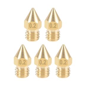 uxcell 0.2mm 3D Printer Nozzle Head Replacement, Brass 5pcs
