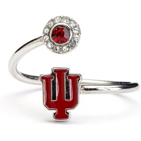 Stone Armory Indiana University Ring - Indiana Hoosiers IU Ring with Crystals - Hypoallergenic and Adjustable Sizes 5-12 - Indiana University Gifts for Women