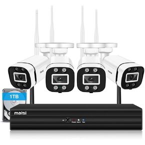 نظام كاميرا أمان لاسلكي 8 قنوات، نظام CCTV NVR بدقة 2 ميجابكسل مع محرك أقراص ثابتة سعة 1 تيرابايت، كاميرات IP WiFi خارجية 8X Bullet، تسجيل صوتي، رؤية نهارية/ليلية، اكتشاف الإنسان، تنبيه عبر البريد الإلكتروني للتطبيق in Kuwait