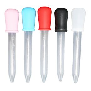 5pcs Liquid Dropper, Jewelry DIY Dropper, 5ml Silicone Calibrated Dropper, Transfer Pipettes for Resin